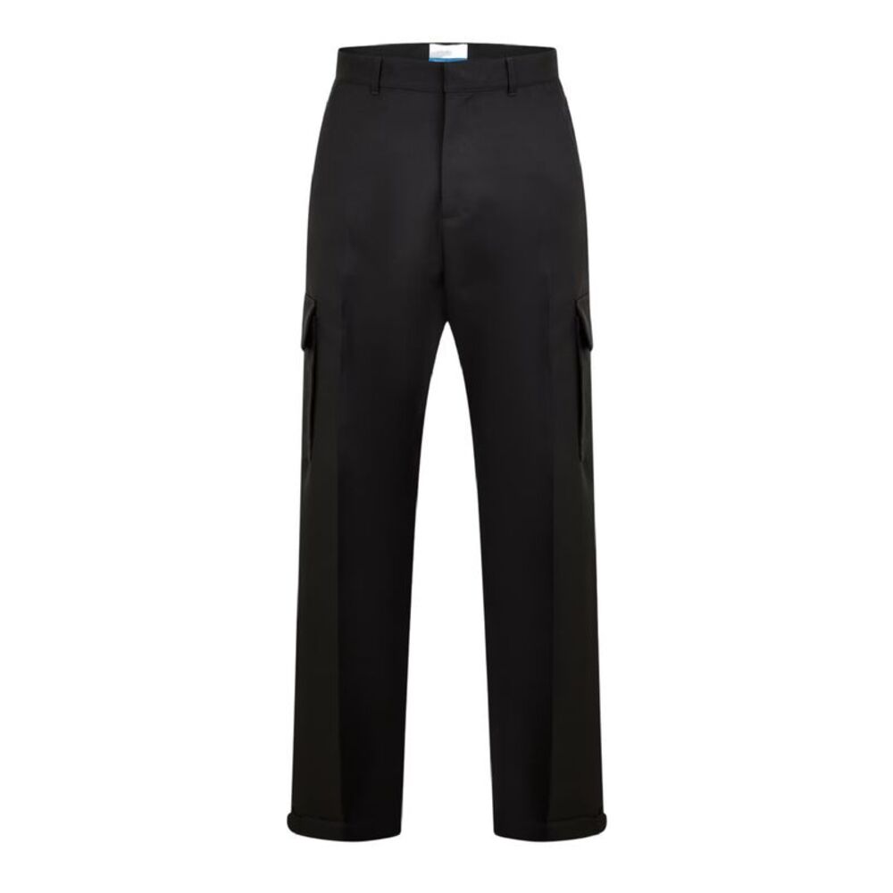 Off White Mens Drill Straight Cargo Pants / Black